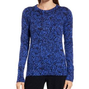 Halogen Crewneck Sweater Royal Blue & Black